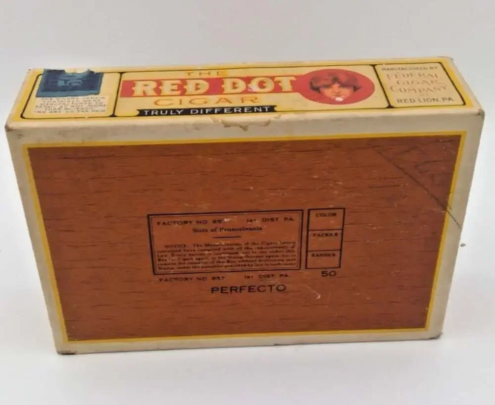 Vintage The Red Dot Cigar Box, Cardboard